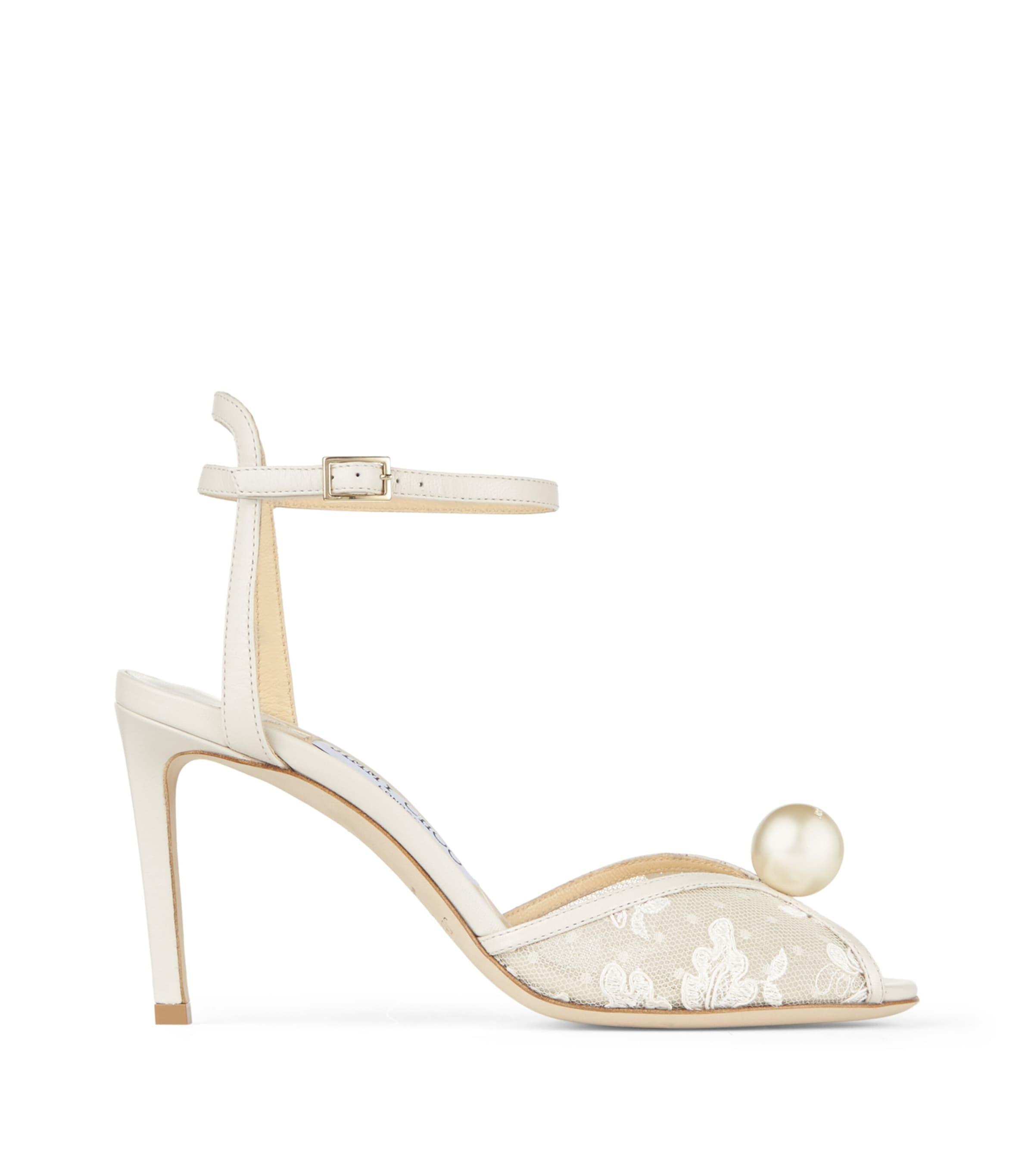Jimmy Choo Sacora 85 Lace Leather Sandals by JIMMY CHOO