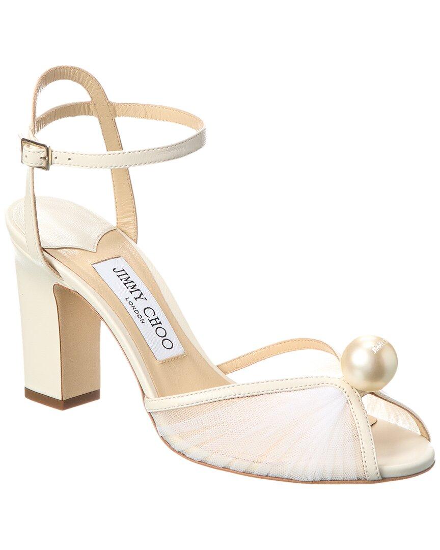 Jimmy Choo Sacora 85 Tulle & Leather Sandal by JIMMY CHOO
