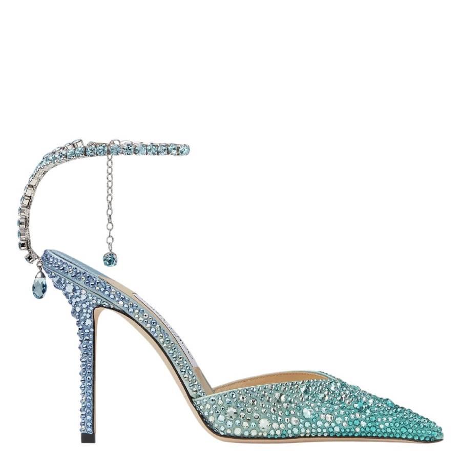 Jimmy Choo Saeda 100 Crystal Embellished Satin Pumps by JIMMY CHOO