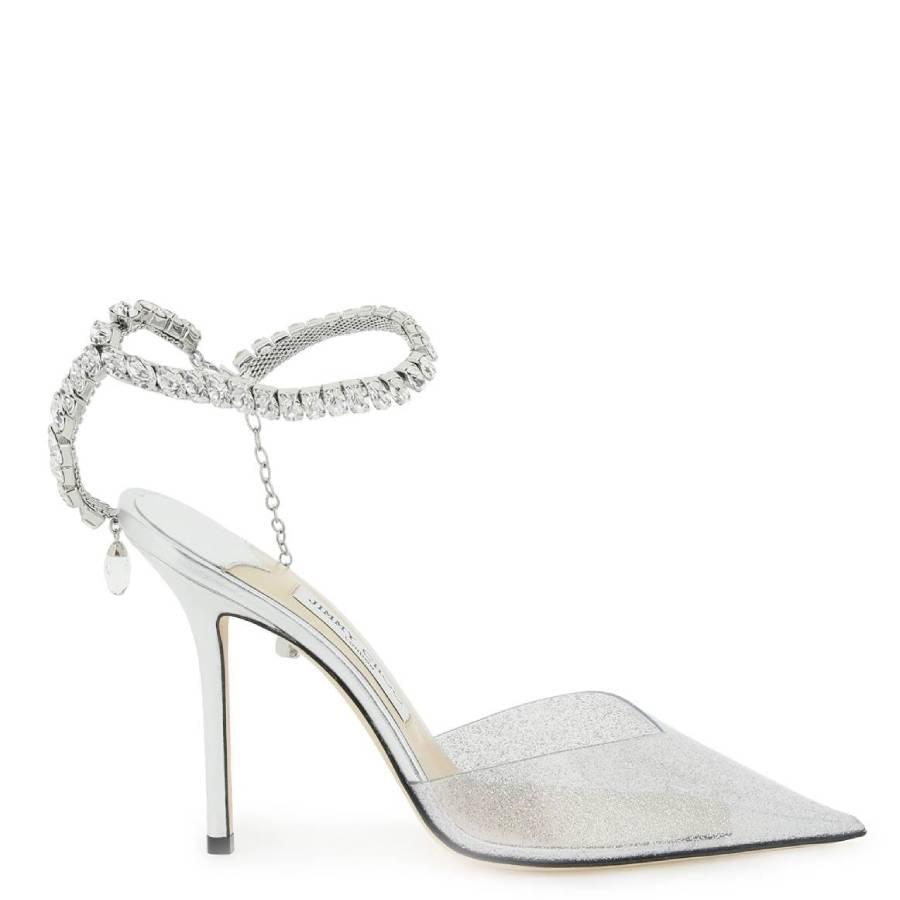 Jimmy Choo Saeda 100 Glitter Plexi Pumps by JIMMY CHOO