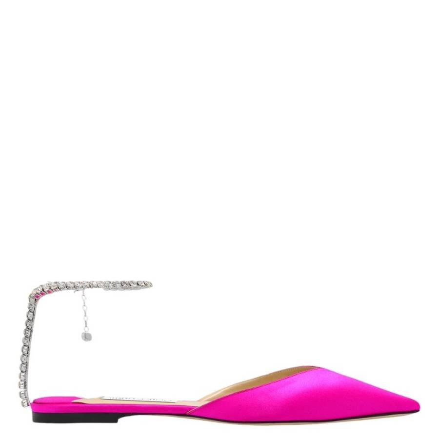 Jimmy Choo Saeda Crystal Embellished Satin Flats by JIMMY CHOO