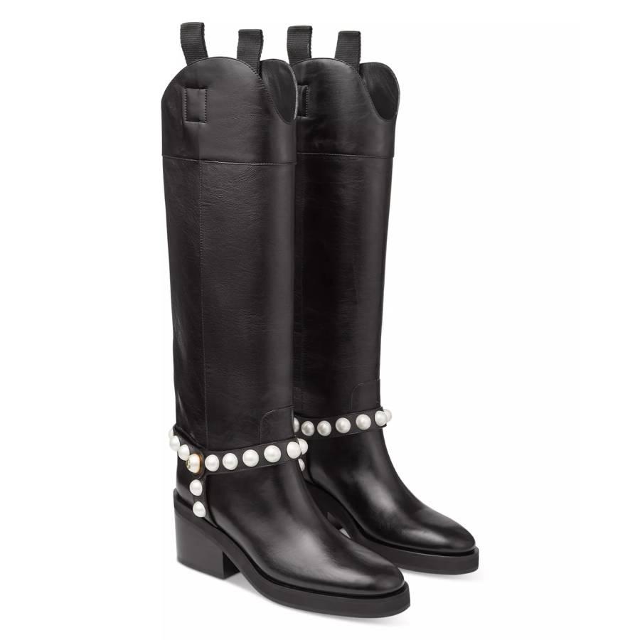Jimmy Choo Tonya/A 70 Embellished Knee-High Boots by JIMMY CHOO