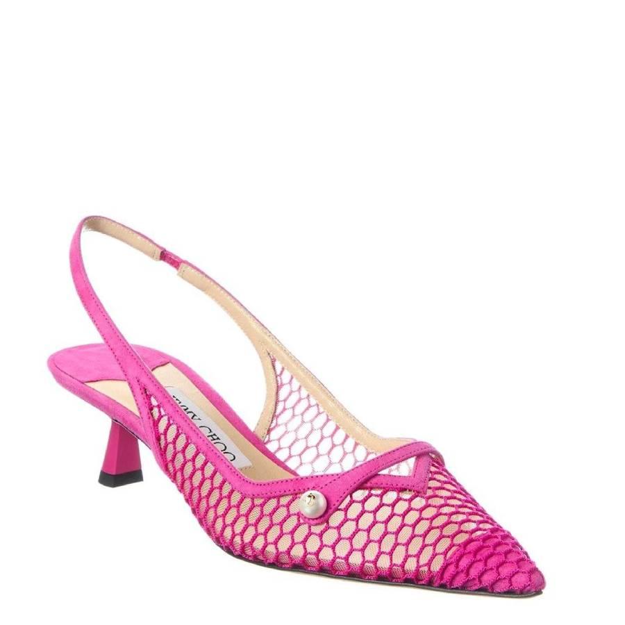 Jimmy Choo Womens Amita 45 Fuchsia / Fuchsia Slingback Heels by JIMMY CHOO