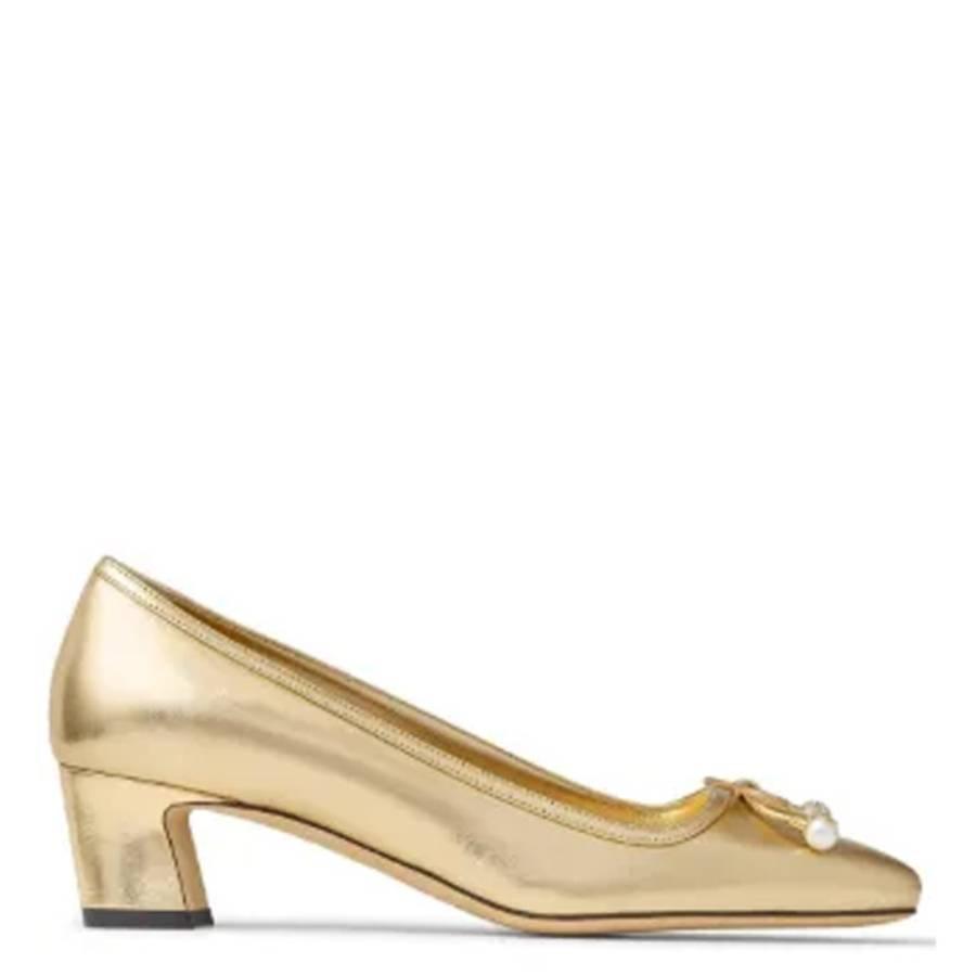 Jimmy Choo Womens Elme 45 Latte Nappa Leather Pumps by JIMMY CHOO