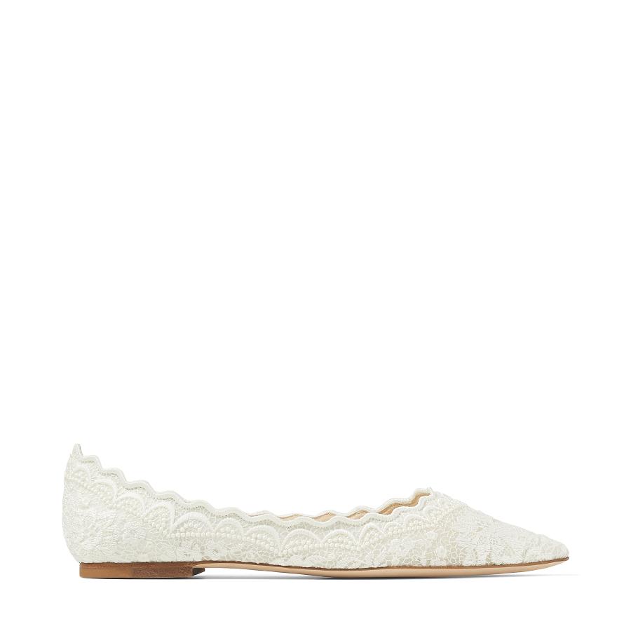 Jimmy Choo Womens Love Flat Ivory Ballerina Flats by JIMMY CHOO