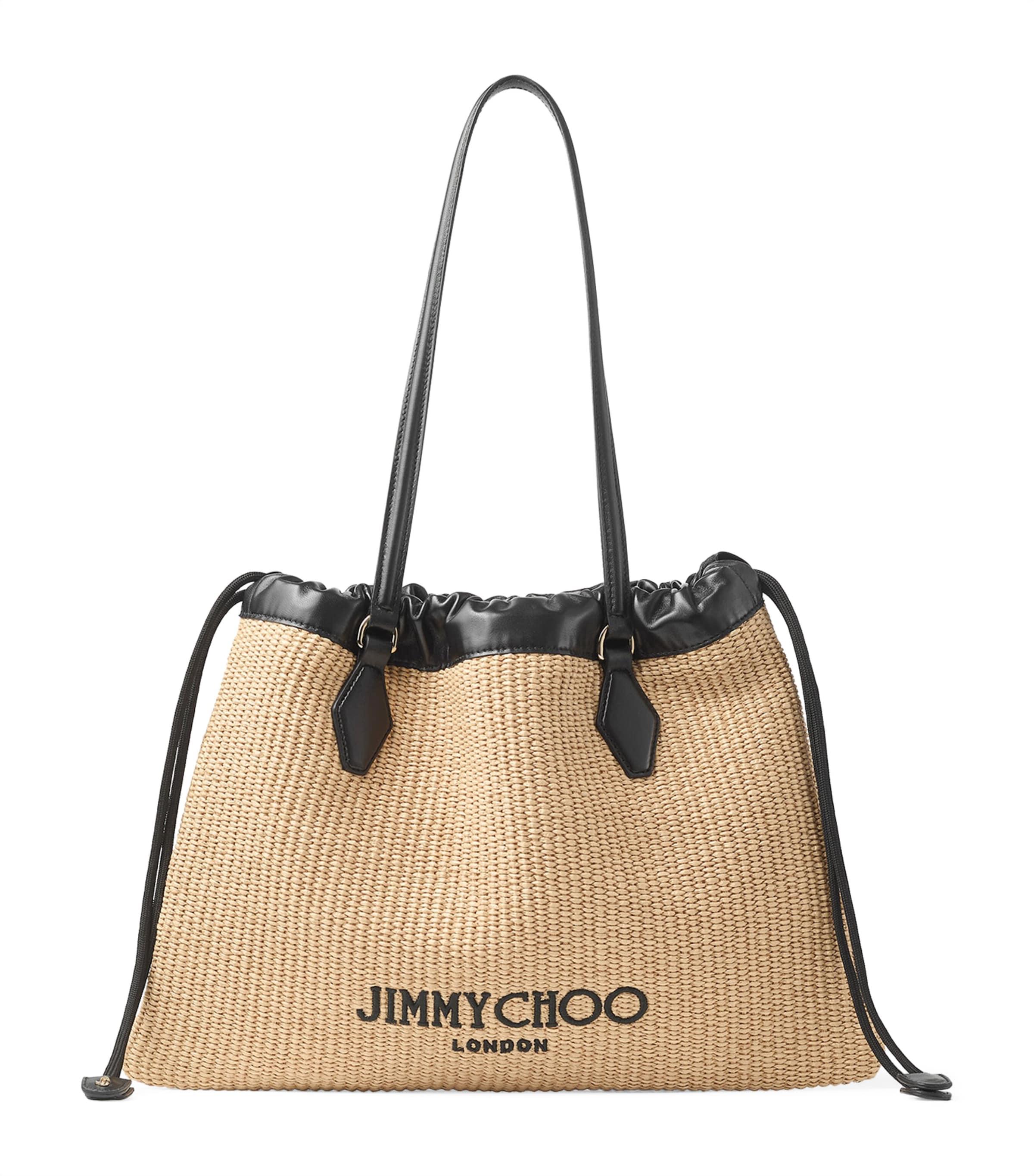 Large Raffia Drawstring Tote Bag by JIMMY CHOO