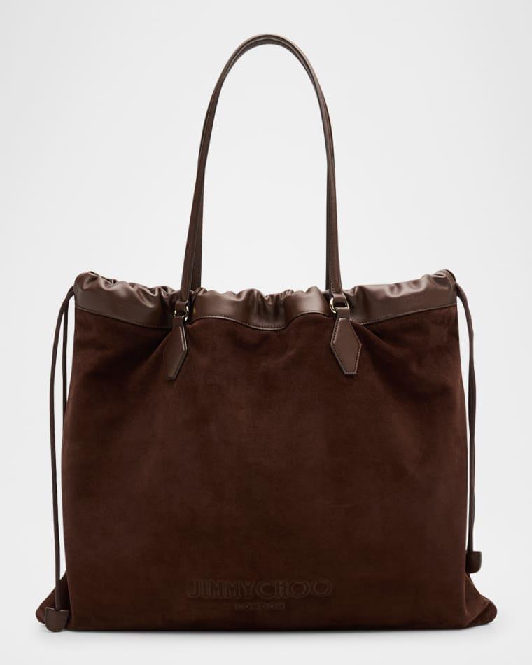 Large Suede Drawstring Tote Bag by JIMMY CHOO