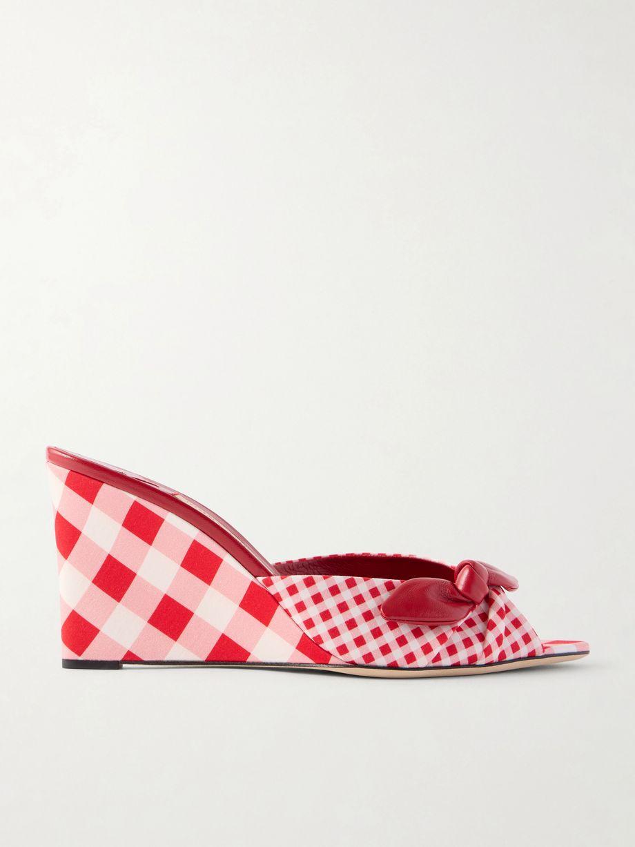 Livi 85mm leather-trimmed checked wedge mules by JIMMY CHOO