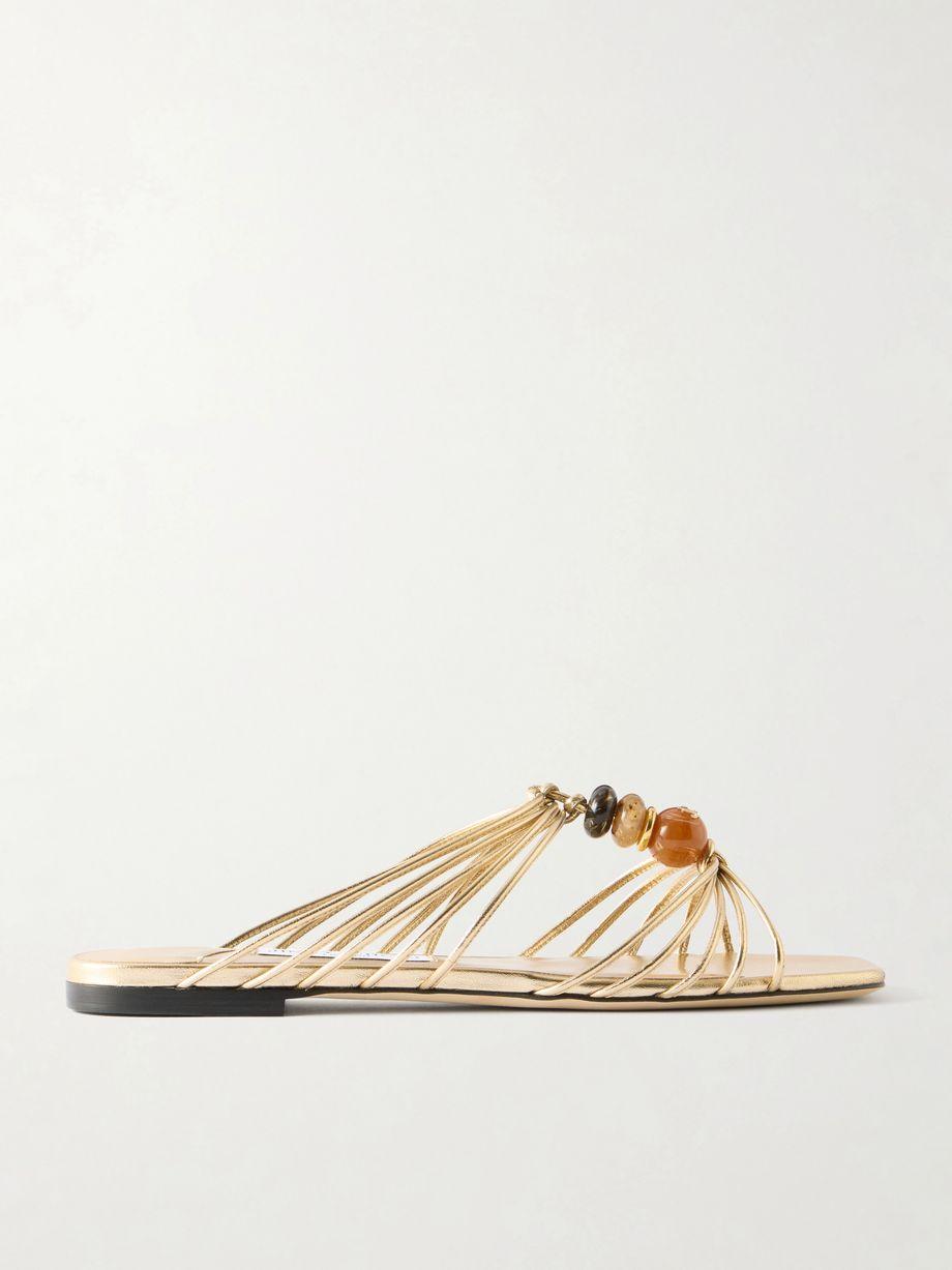 Lova embellished metallic leather sandals by JIMMY CHOO