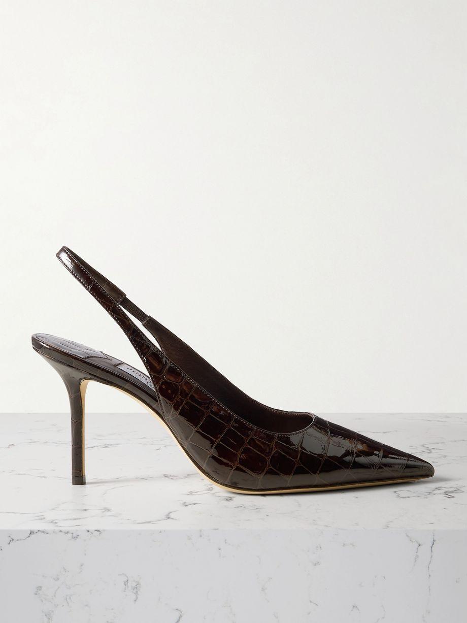 Love 85 croc-effect leather slingback pumps by JIMMY CHOO
