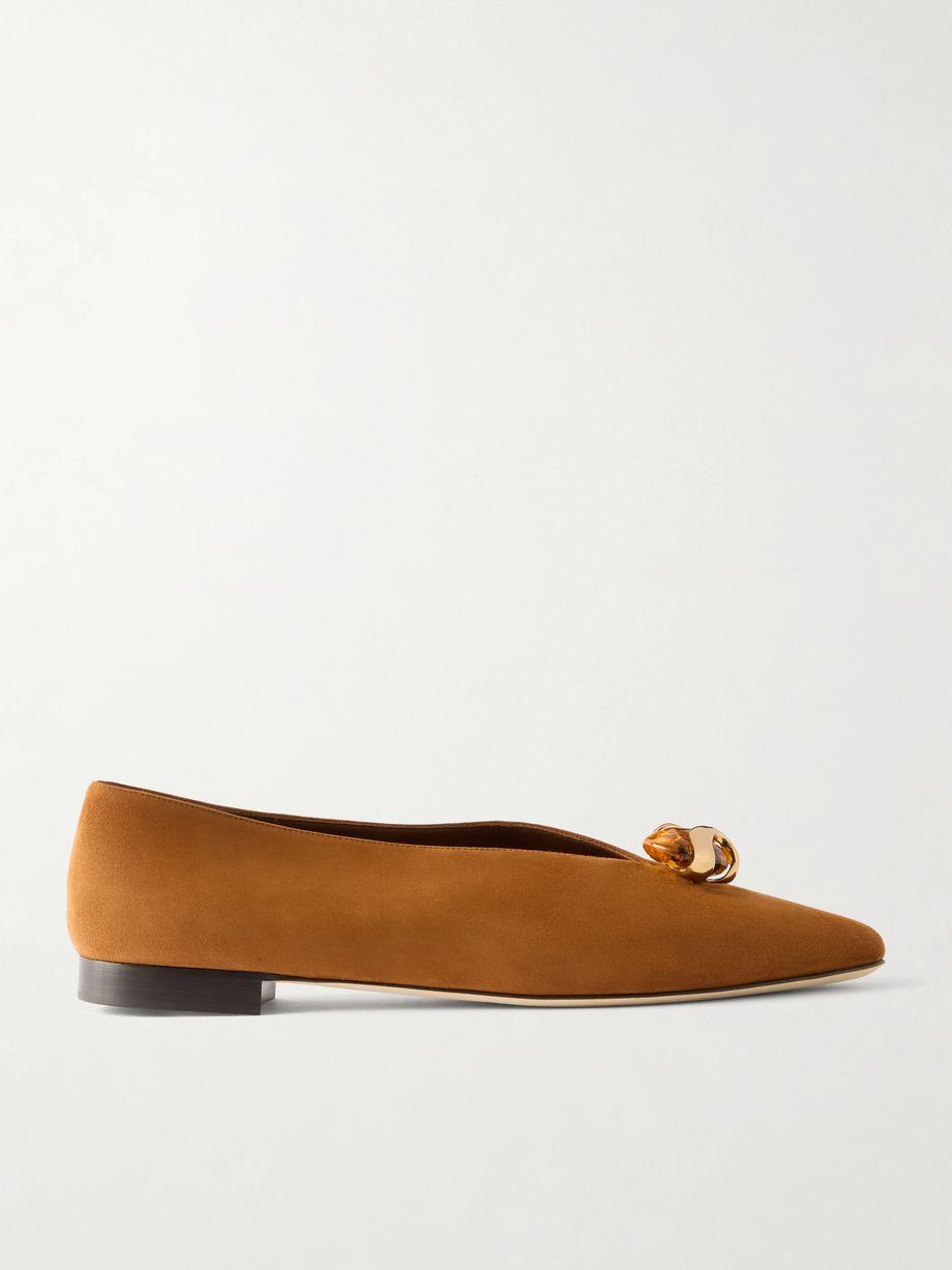 Margot embellished suede ballet flats by JIMMY CHOO