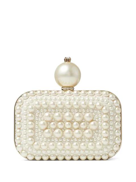 Micro Cloud pearl-embellished clutch bag by JIMMY CHOO