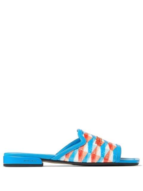Nako diamond-print slides by JIMMY CHOO