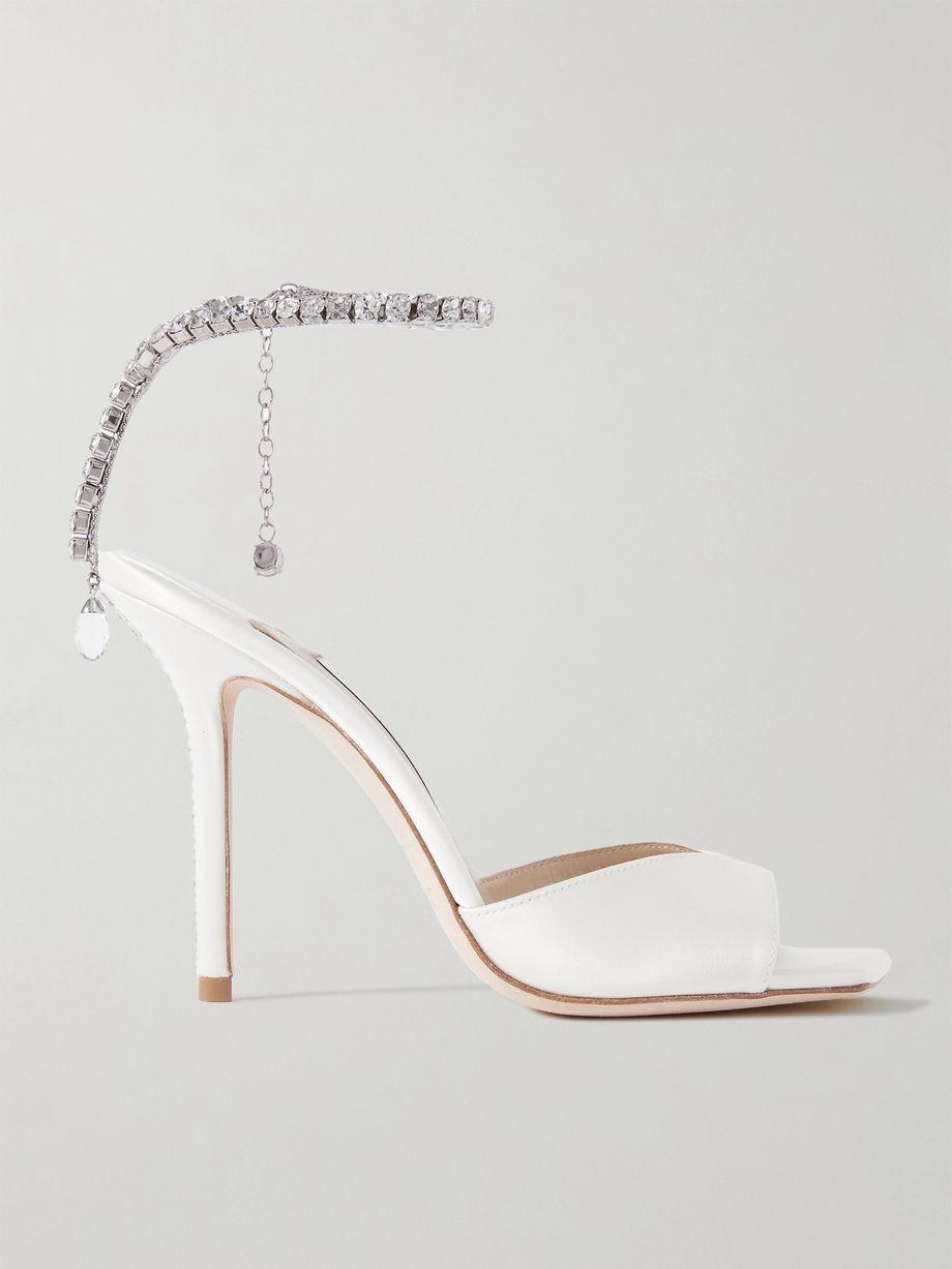 Saeda 100 crystal-embellished satin sandals by JIMMY CHOO