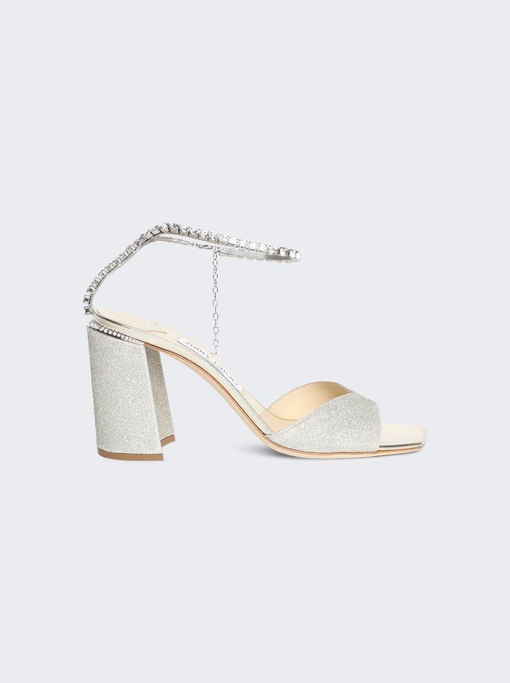 Saeda 85 Sandal Platinum Ice And Crystal  | The Webster by JIMMY CHOO