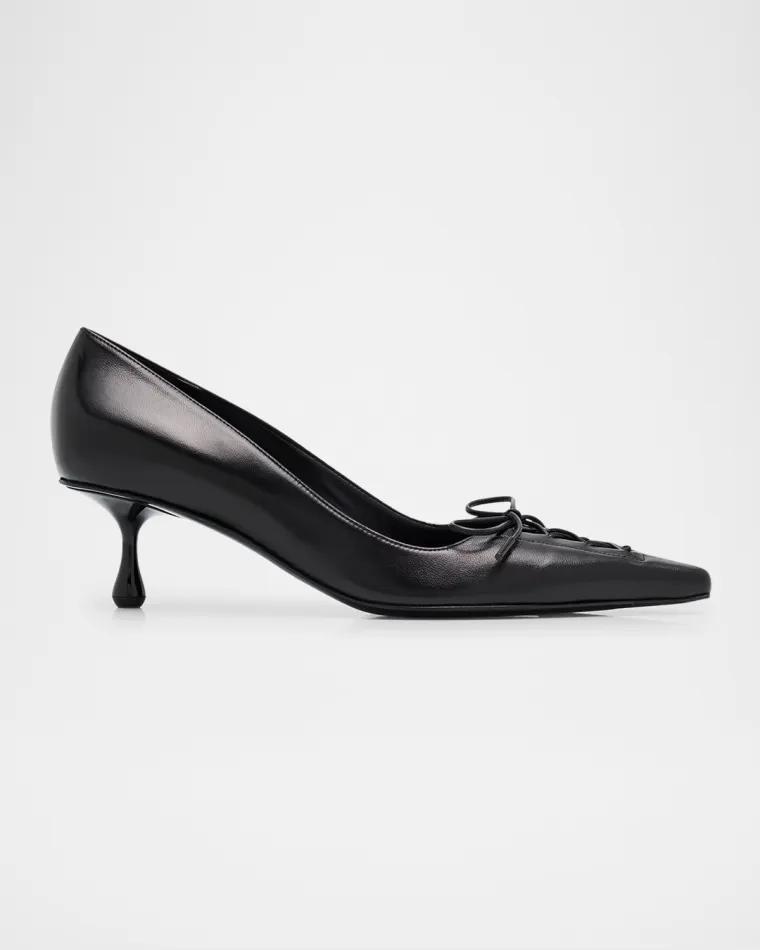 Scarlett Leather Corset Kitten Pumps by JIMMY CHOO