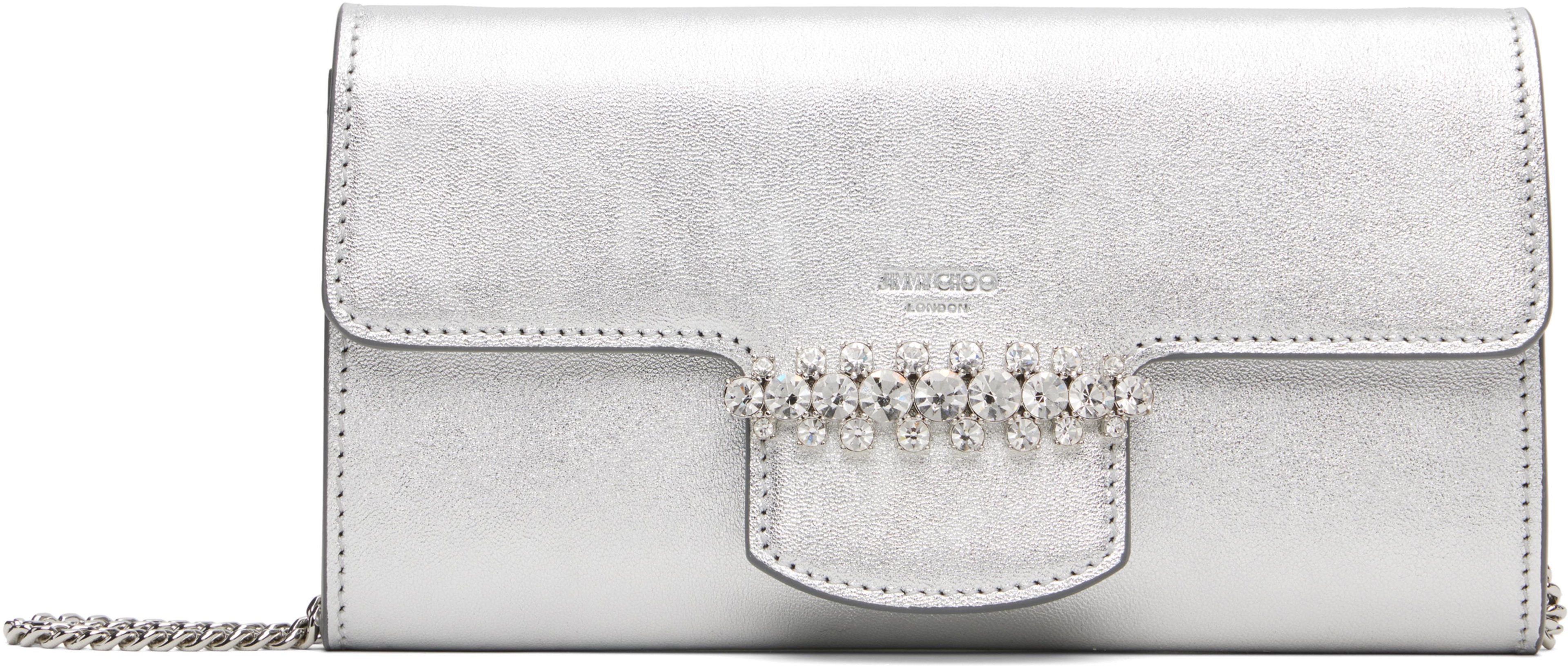 Silver Bing Wallet Chain Bag by JIMMY CHOO