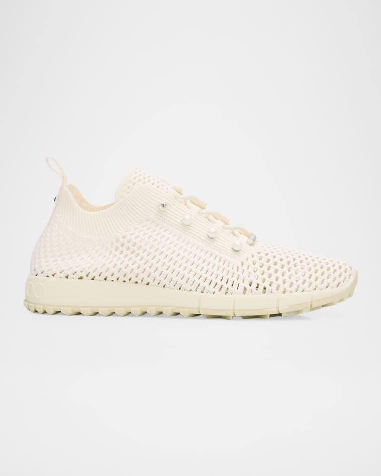 Veles Crochet-Knit Low-Top Trainers by JIMMY CHOO