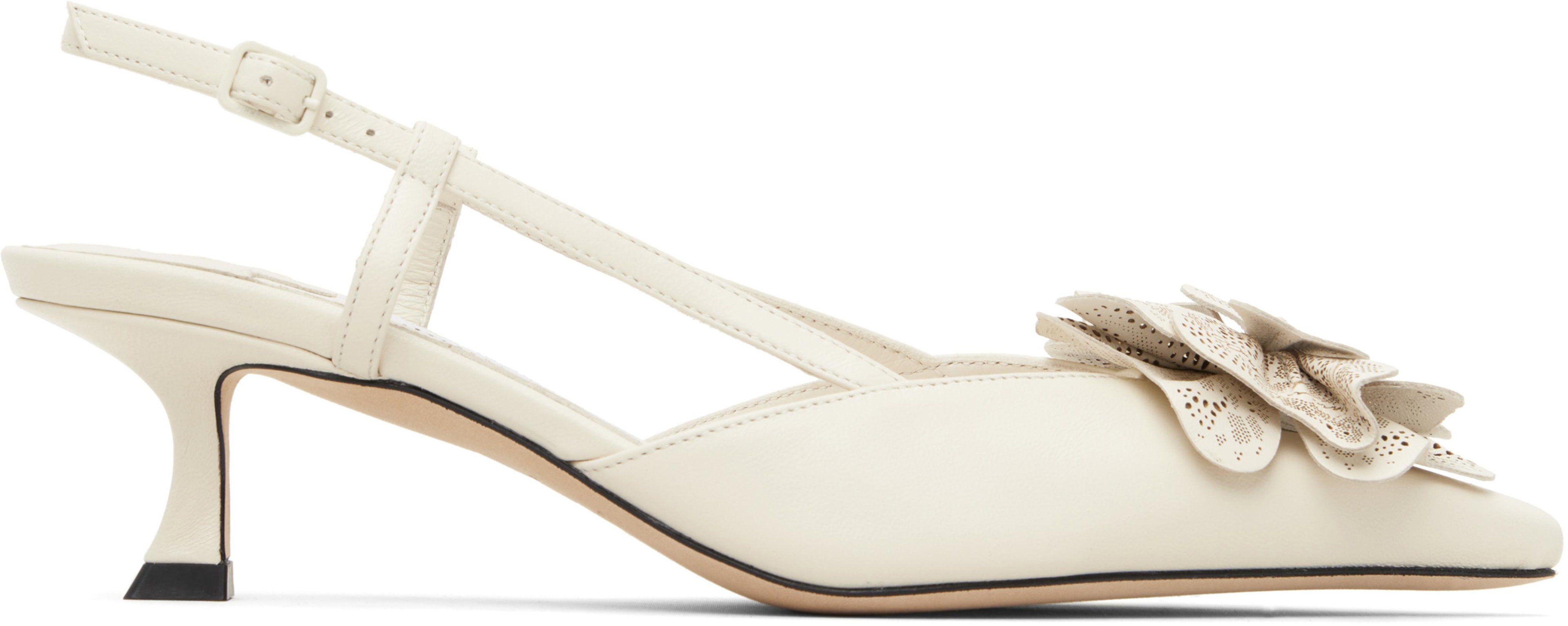 White Mimmi SlingBack 50 Heels by JIMMY CHOO