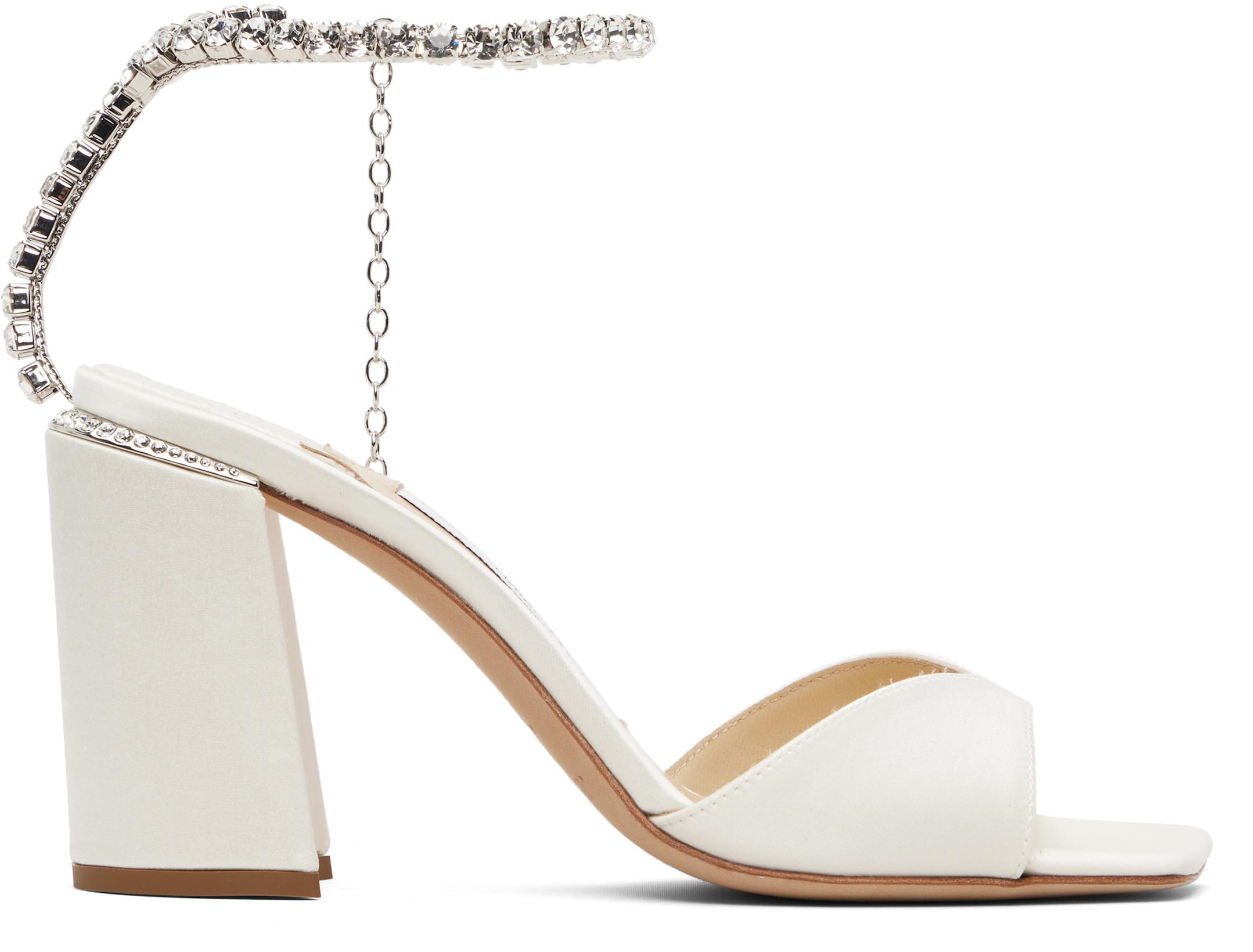 White Saeda 85 Heeled Sandals by JIMMY CHOO