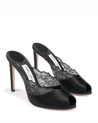 Women's Brigitte 100 Lace & Satin Mules by JIMMY CHOO