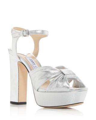 Women's Heloise 120 Snake Embossed High Block Heel Platform Sandals by JIMMY CHOO