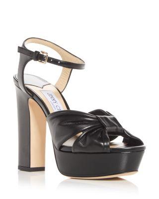 Women's Heloise 120 Snake Embossed High Block Heel Platform Sandals by JIMMY CHOO