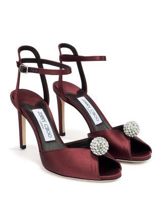 Women's Sacora 85 Satin with Crystal Embellished Sphere Sandals by JIMMY CHOO