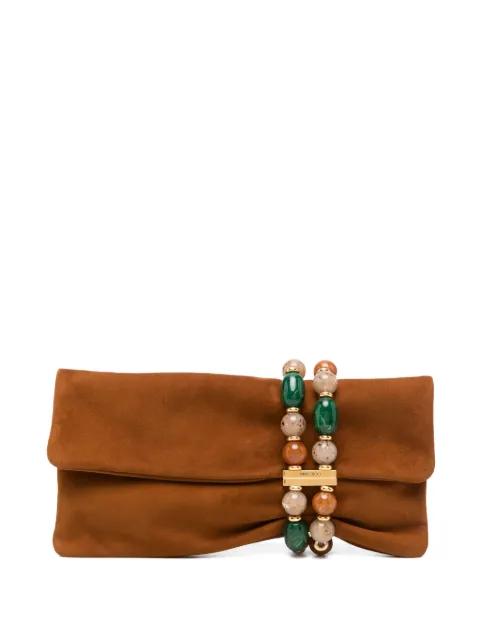 Zandra bead-embellished clutch bag by JIMMY CHOO