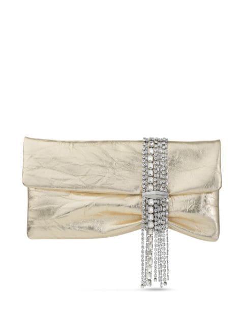 Zandra metallic leather clutch bag by JIMMY CHOO