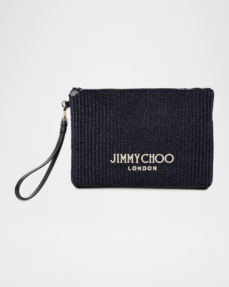 Zipped Raffia Flat Pouch by JIMMY CHOO