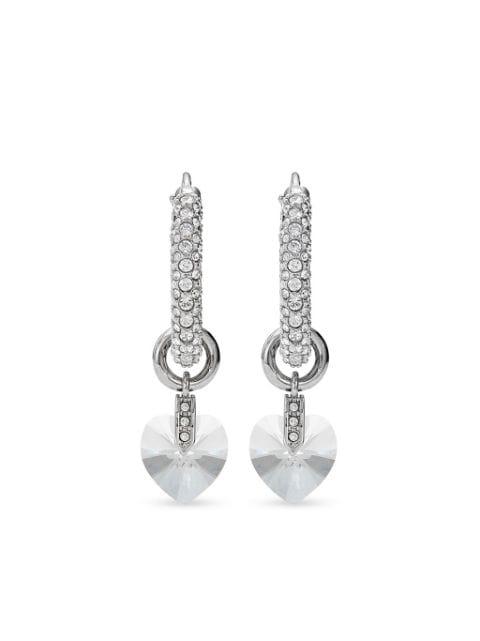 crystal heart hoop earrings by JIMMY CHOO