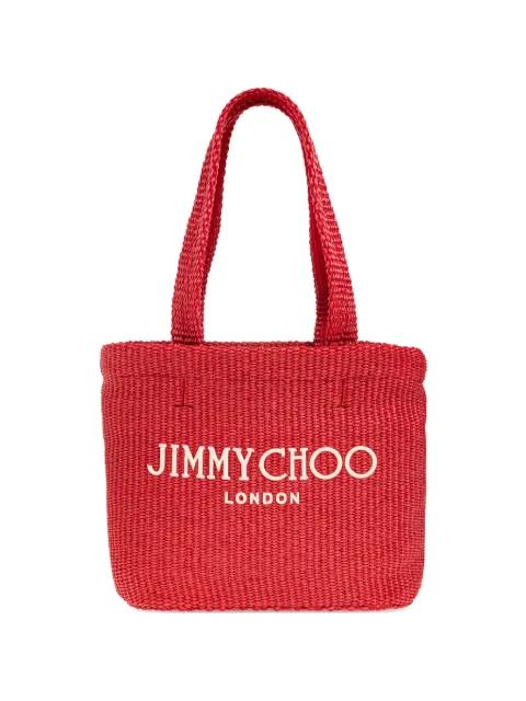 embroidered woven tote bag by JIMMY CHOO