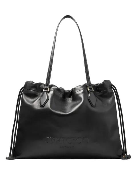 lage drawstring leather tote bag by JIMMY CHOO