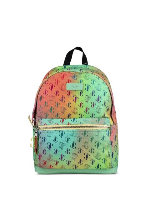 monogram zip leather backpack by JIMMY CHOO