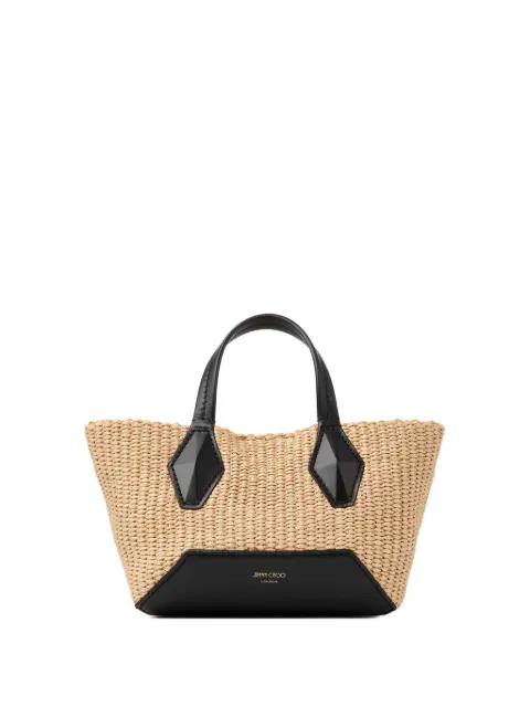 small Diamond woven straw tote bag by JIMMY CHOO