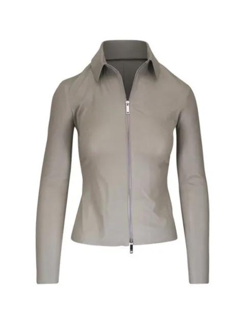 Agatha zip-up leather shirt by JITROIS