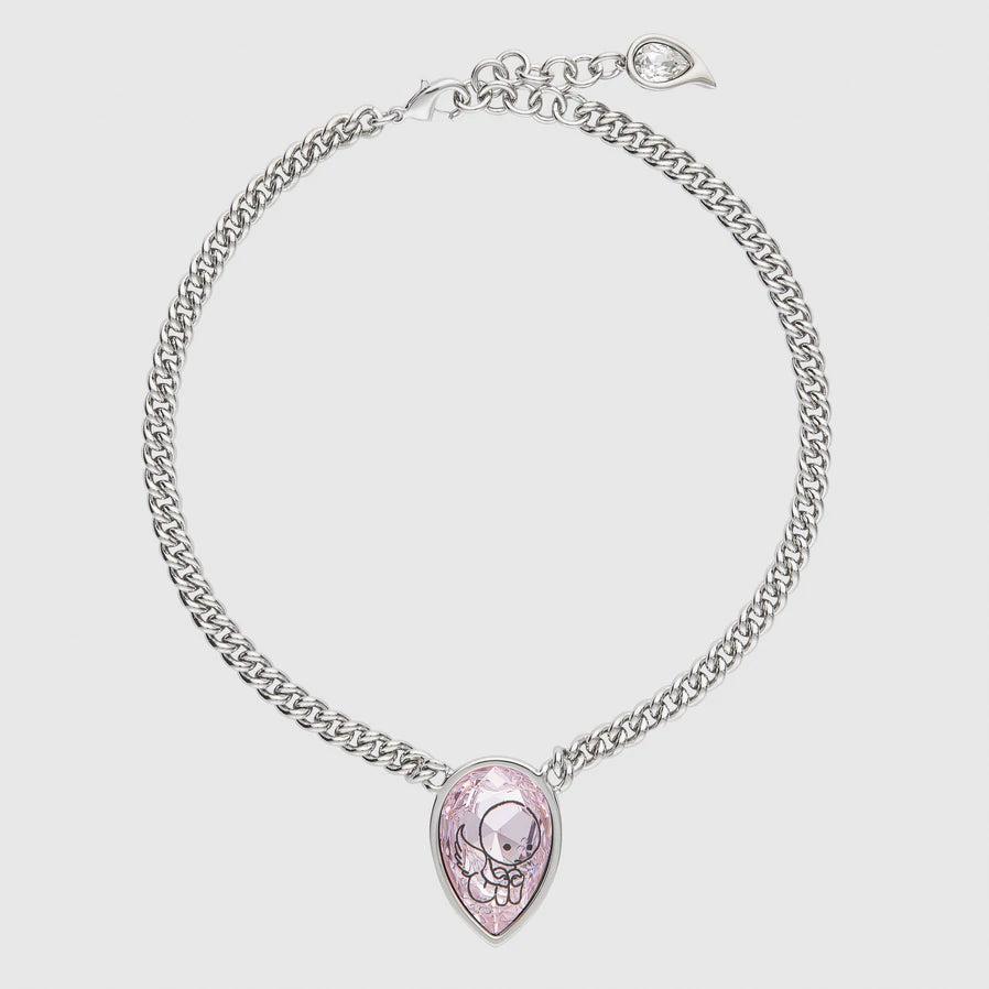 Jiwinaia - Angel Drop Necklace - (Pink/Silver) by JIWINAIA