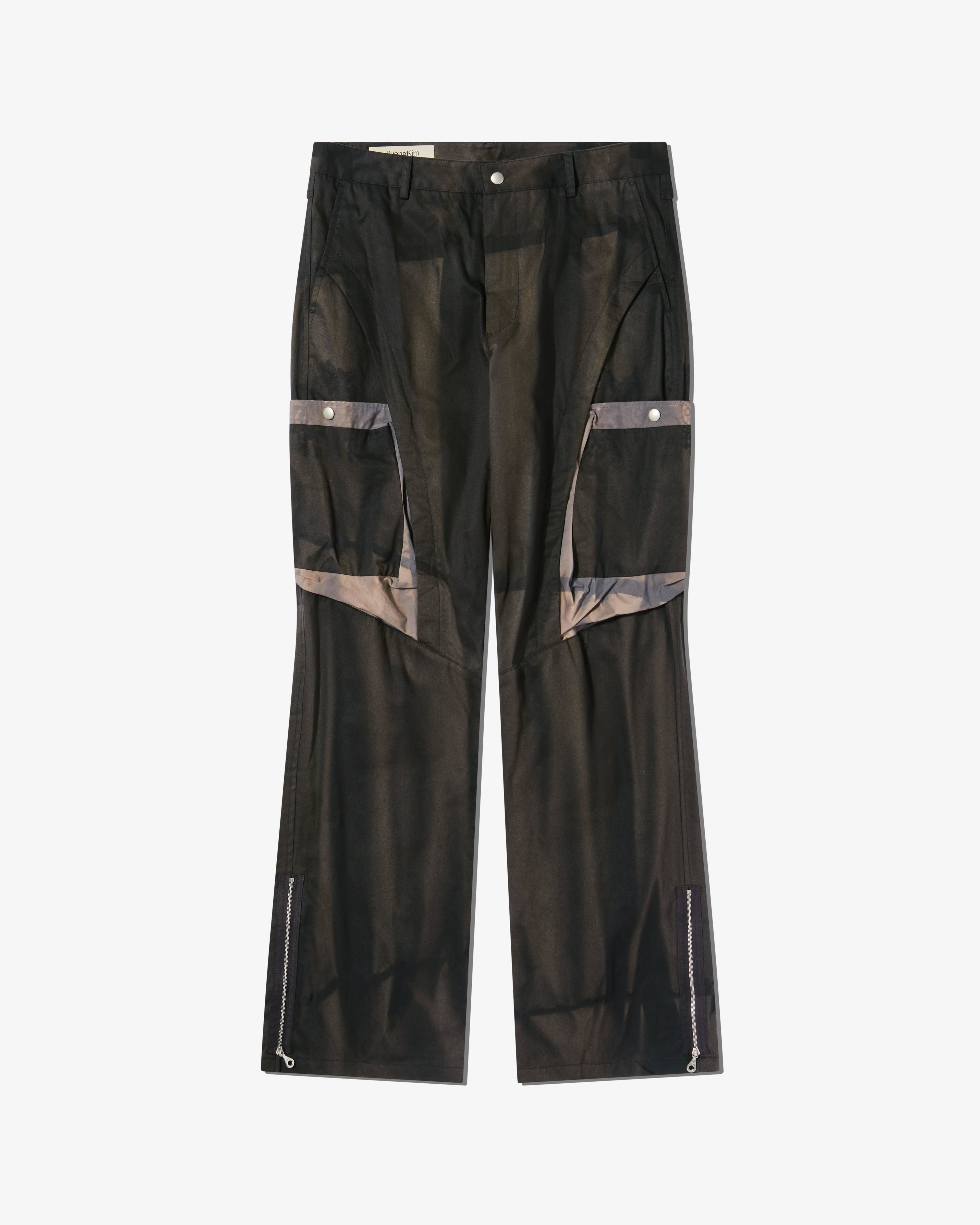 Jiyongkim - Men’s Sun-Bleached Draped Pocket Trouser - (Black) by JIYONG KIM