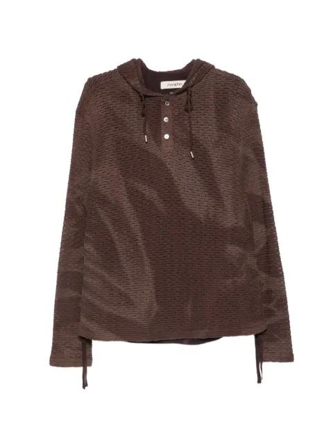 button-up hoodie by JIYONG KIM