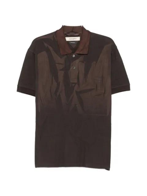 sun-faded cotton polo shirt by JIYONG KIM