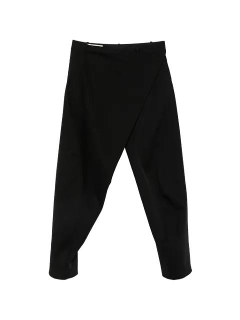 wrap-front trousers by JIYONG KIM
