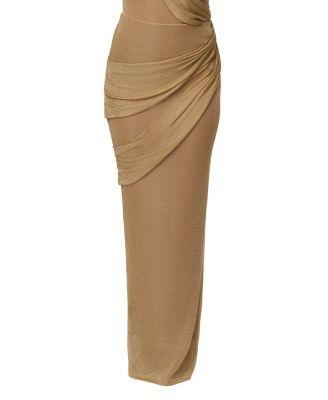 Opulent Metallic Maxi Skirt by JLUXLABEL