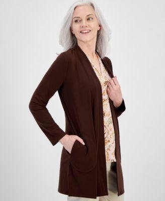 Women's Open Front Knit Cardigan by JM COLLECTION