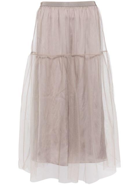 A-line tulle midi skirt by JNBY