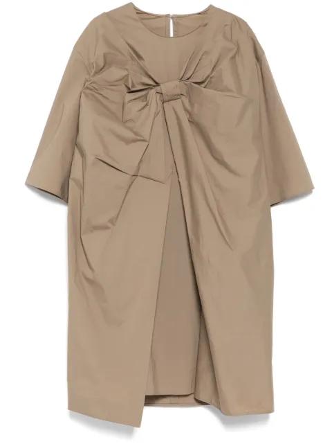 Bow pleat dress by JNBY