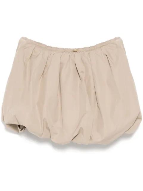 Pleated cropped waist skirt by JNBY