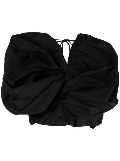 V-neck draped crop top by JNBY