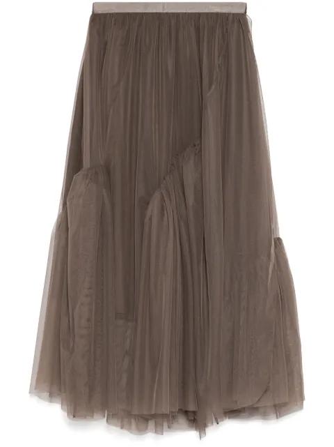 a-line flounce hem waist skirt by JNBY