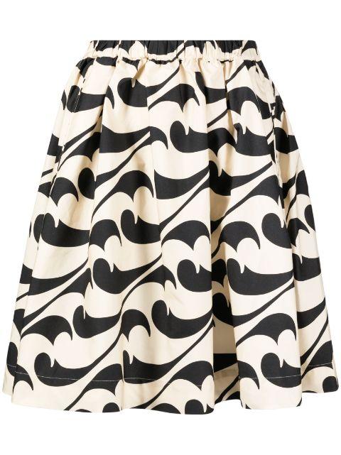 abstract-pattern cotton midi skirt by JNBY